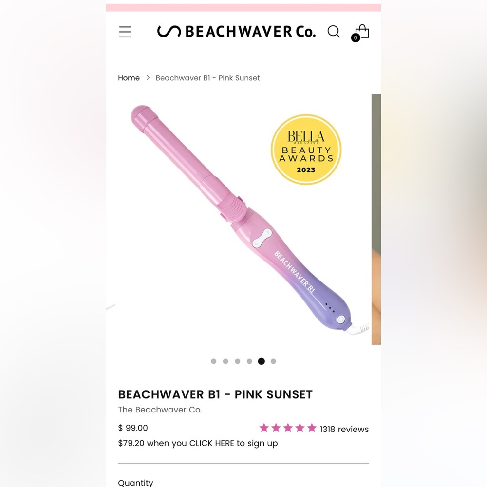 Beachwaver B1 Pink Sunset Curling Iron